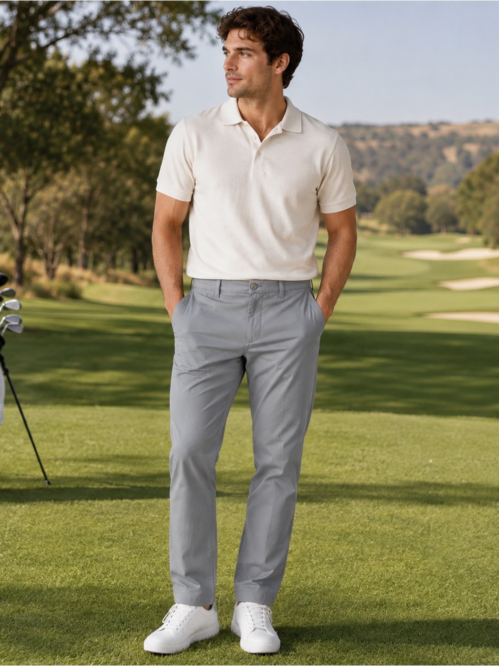 Pro Tour Golf Pants Men’s 34x30 preppy Gray Performance Stretch Flat Front